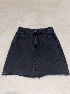 Hollister Washed Black Denim Mini Skirt